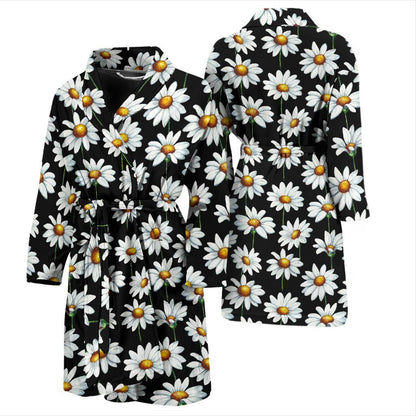 Daisy Print Pattern Men Bath Robe-JTAMIGO.COM