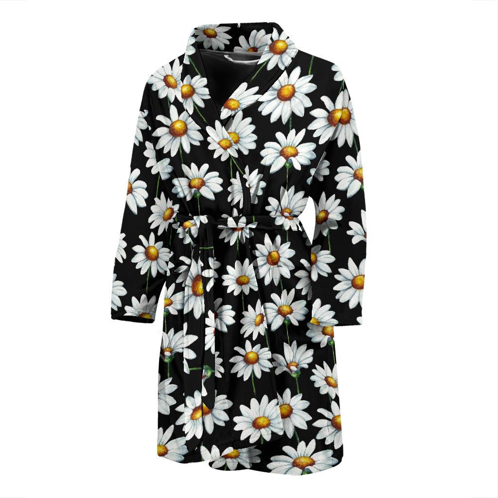 Daisy Print Pattern Men Bath Robe-JTAMIGO.COM