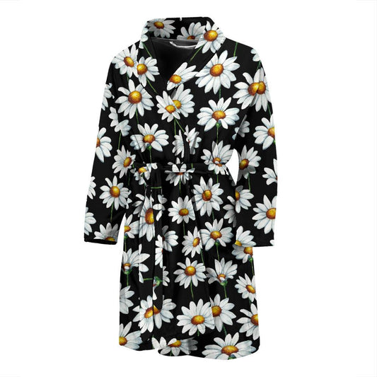 Daisy Print Pattern Men Bath Robe-JTAMIGO.COM