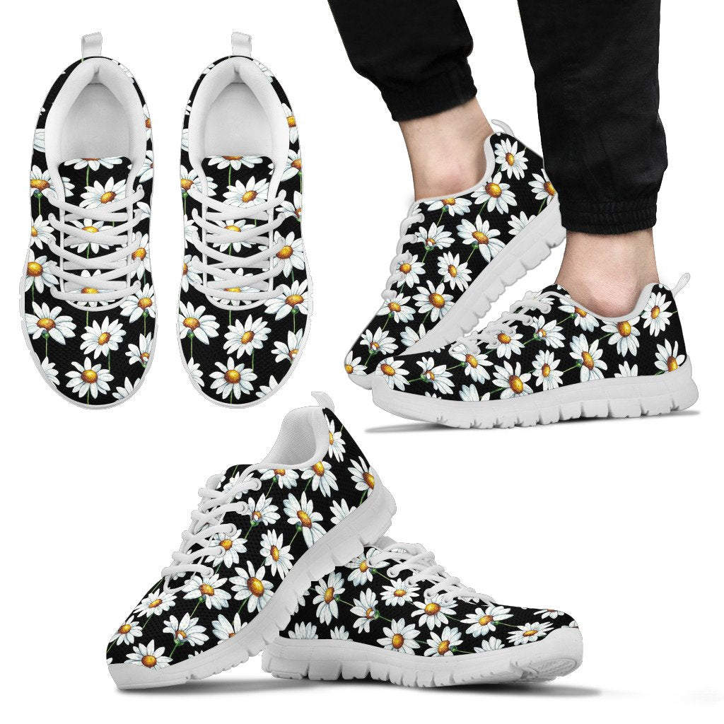 Daisy Print Pattern Men Sneakers Shoes