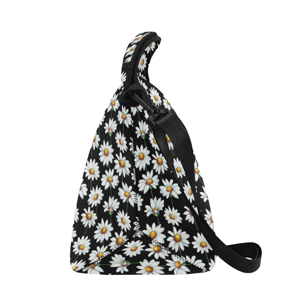 Daisy Print Pattern Neoprene Lunch Bag (Model 1669)(Large)-JTAMIGO.COM