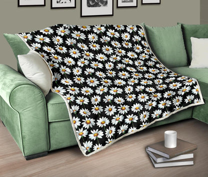 Daisy Print Pattern Premium Quilt-JTAMIGO.COM