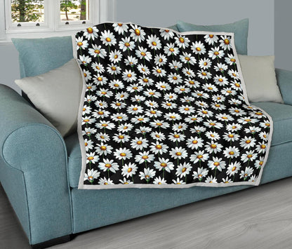 Daisy Print Pattern Premium Quilt-JTAMIGO.COM