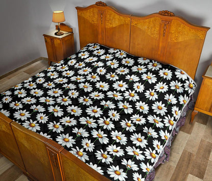 Daisy Print Pattern Premium Quilt-JTAMIGO.COM