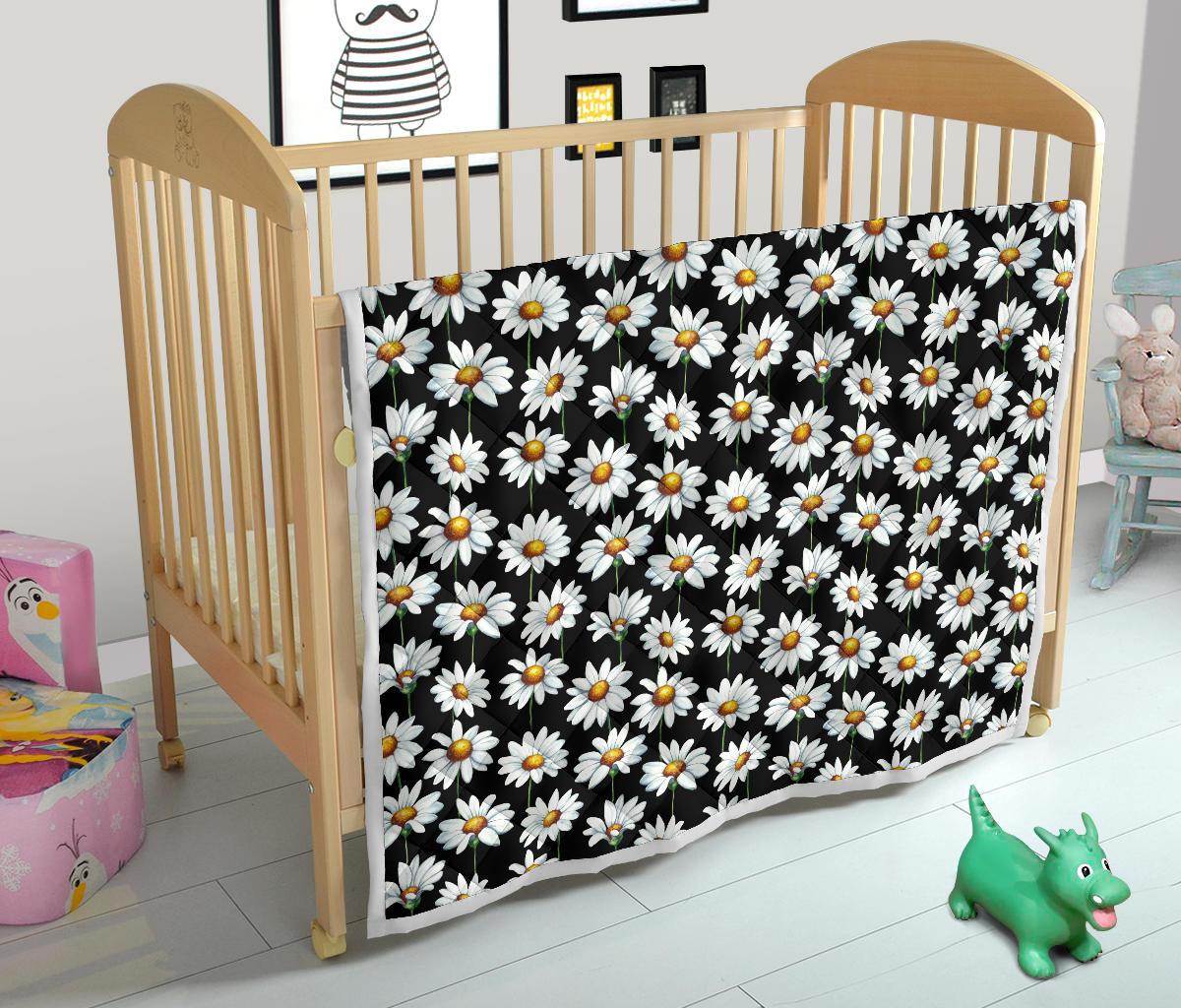 Daisy Print Pattern Premium Quilt-JTAMIGO.COM