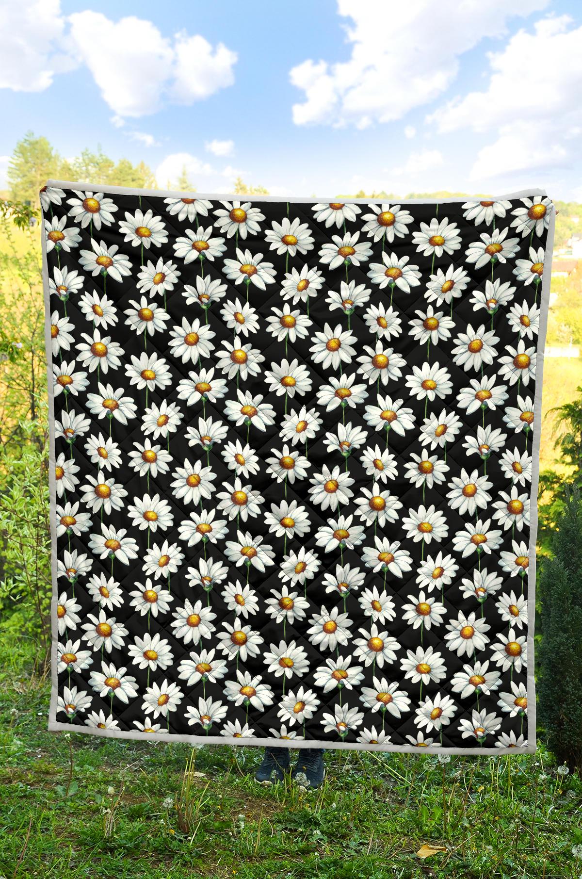 Daisy Print Pattern Premium Quilt-JTAMIGO.COM