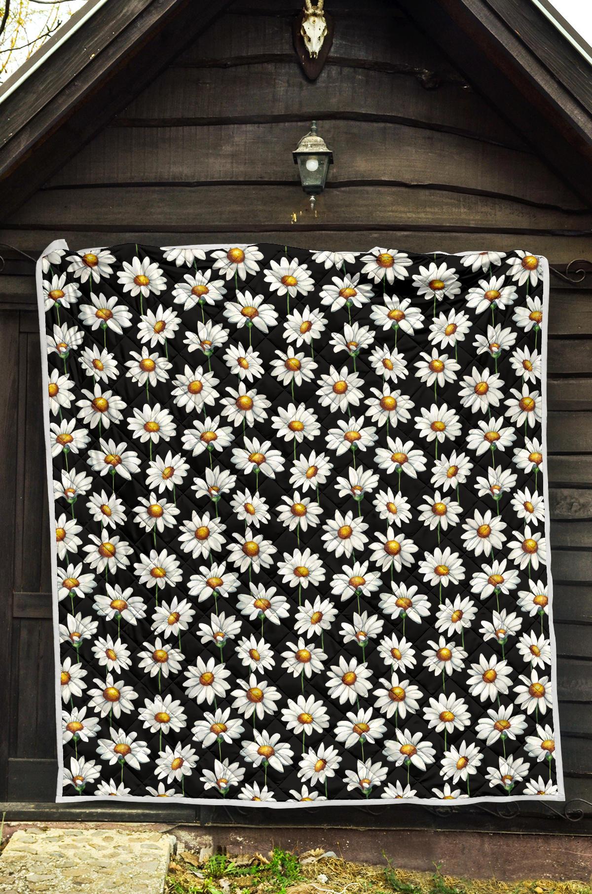 Daisy Print Pattern Premium Quilt-JTAMIGO.COM
