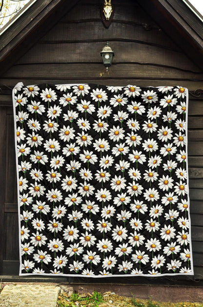 Daisy Print Pattern Premium Quilt-JTAMIGO.COM