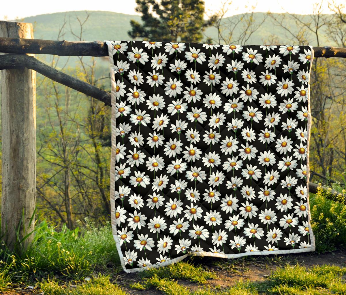 Daisy Print Pattern Premium Quilt-JTAMIGO.COM