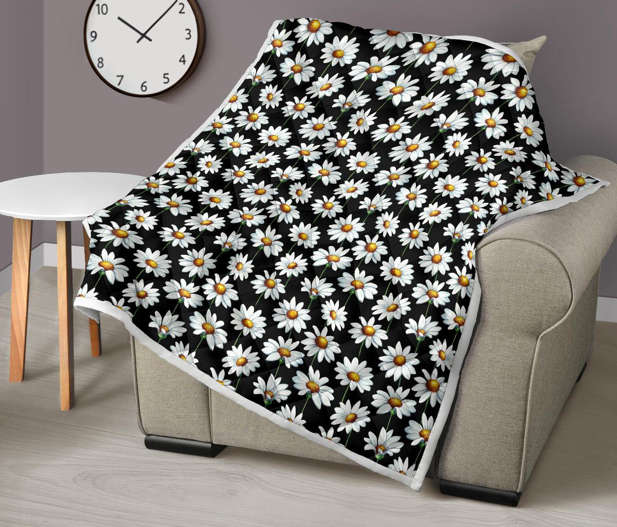 Daisy Print Pattern Premium Quilt-JTAMIGO.COM