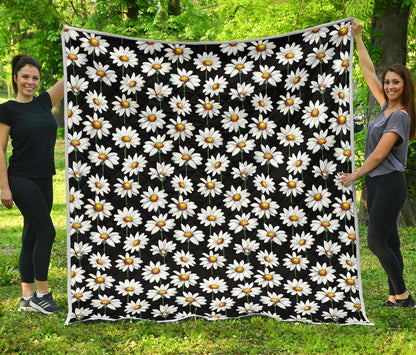 Daisy Print Pattern Premium Quilt-JTAMIGO.COM