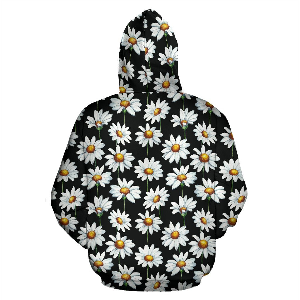 Daisy Print Pattern Pullover Hoodie