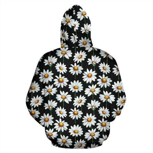 Daisy Print Pattern Pullover Hoodie