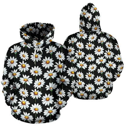 Daisy Print Pattern Pullover Hoodie