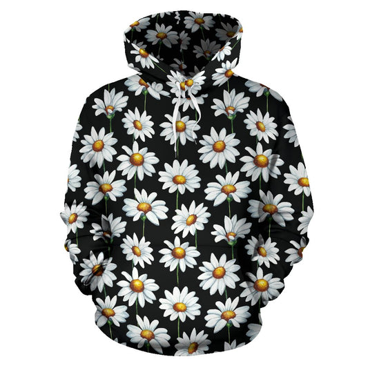 Daisy Print Pattern Pullover Hoodie