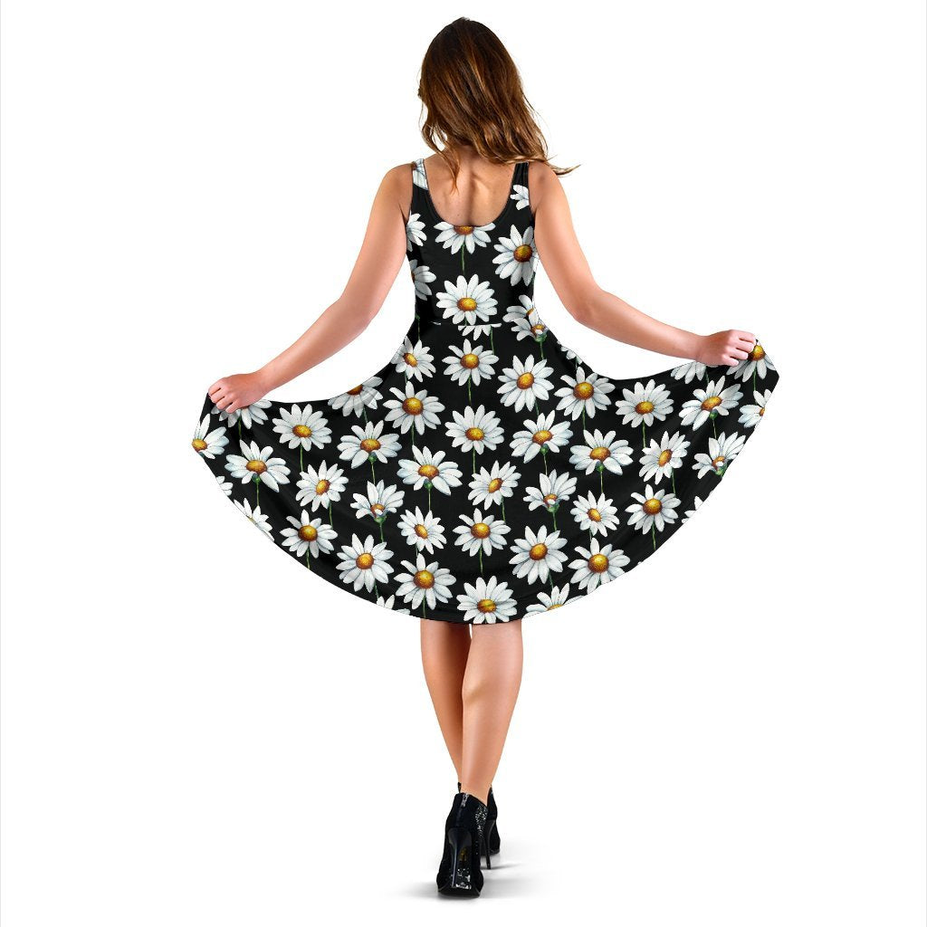 Daisy Print Pattern Sleeveless Dress