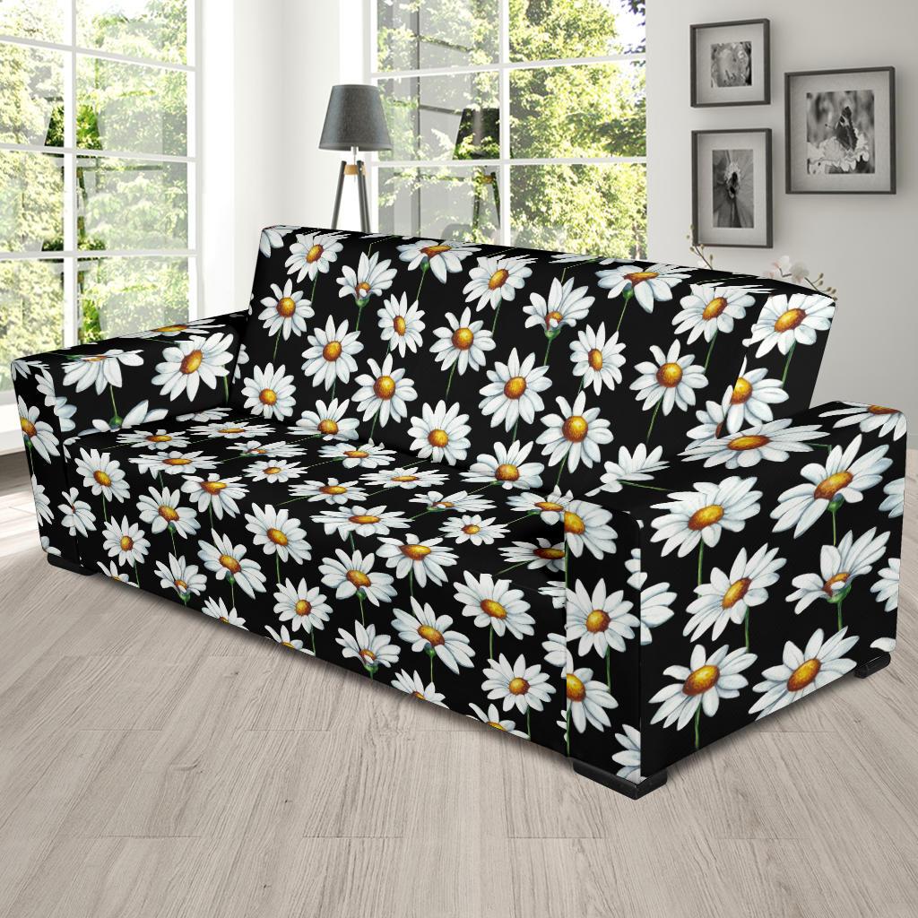 Daisy Print Pattern Sofa Slipcover-JTAMIGO.COM