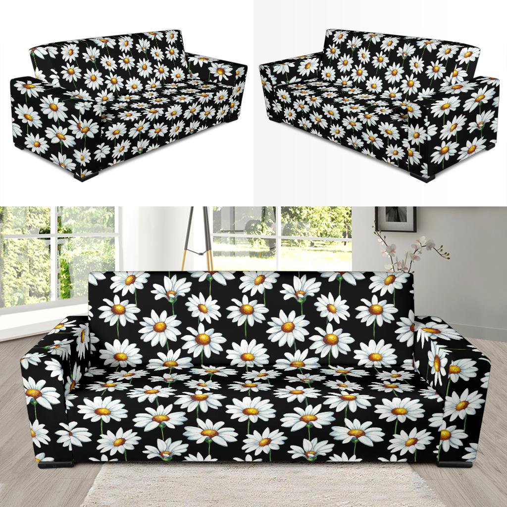 Daisy Print Pattern Sofa Slipcover-JTAMIGO.COM