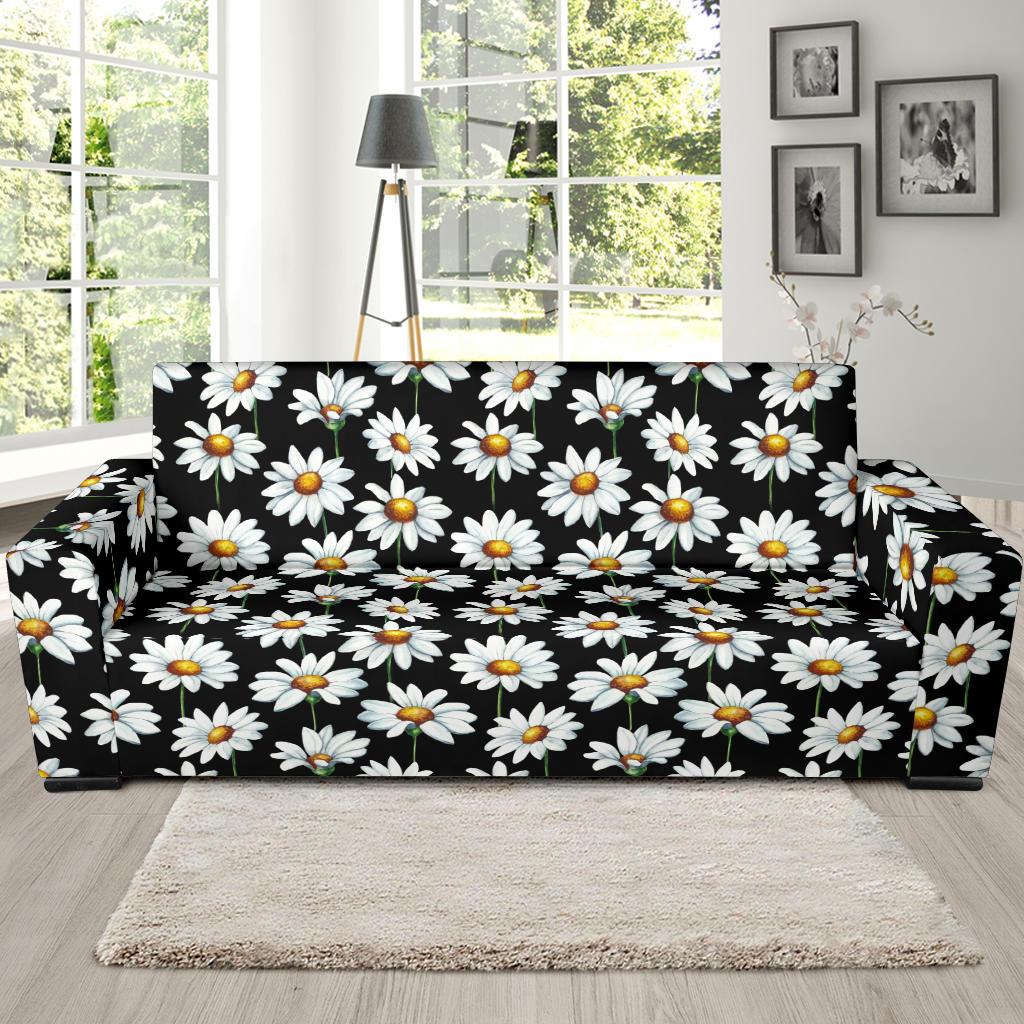 Daisy Print Pattern Sofa Slipcover-JTAMIGO.COM