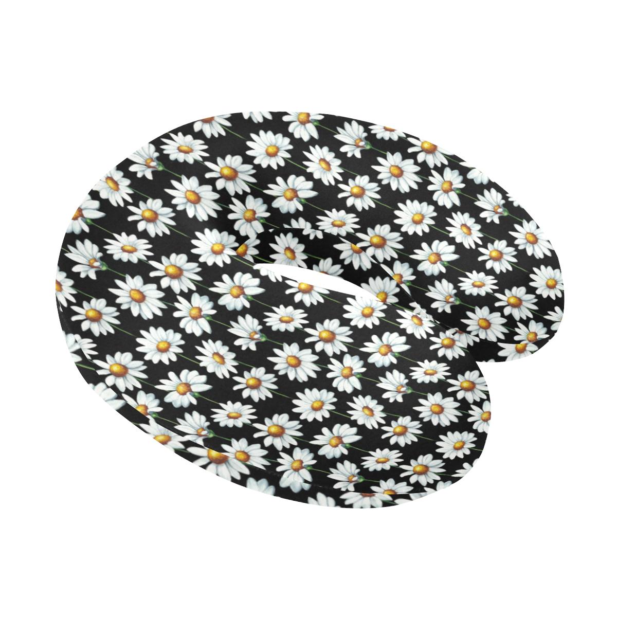 Daisy Print Pattern U-Shaped Travel Neck Pillow-JTAMIGO.COM