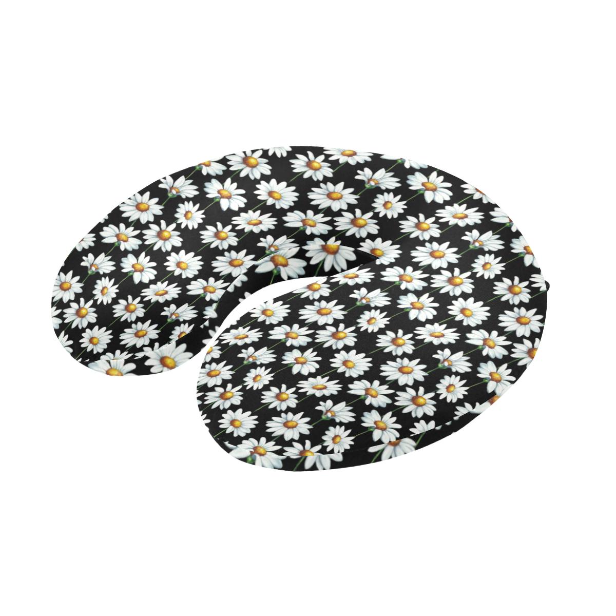 Daisy Print Pattern U-Shaped Travel Neck Pillow-JTAMIGO.COM