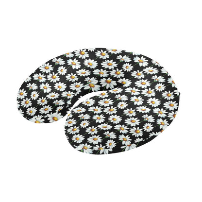 Daisy Print Pattern U-Shaped Travel Neck Pillow-JTAMIGO.COM