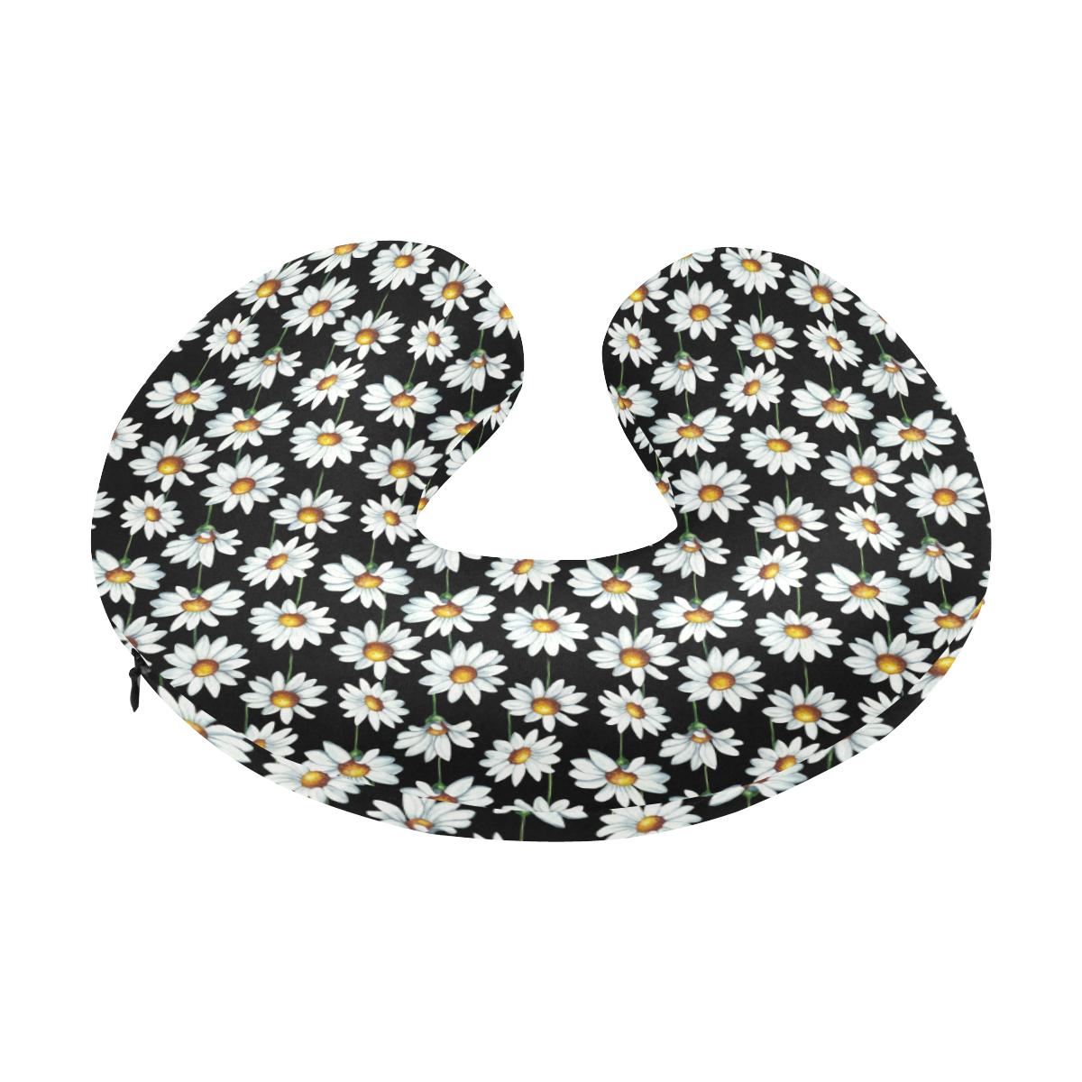 Daisy Print Pattern U-Shaped Travel Neck Pillow-JTAMIGO.COM
