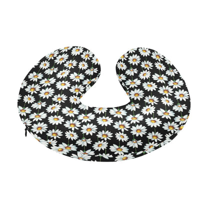 Daisy Print Pattern U-Shaped Travel Neck Pillow-JTAMIGO.COM