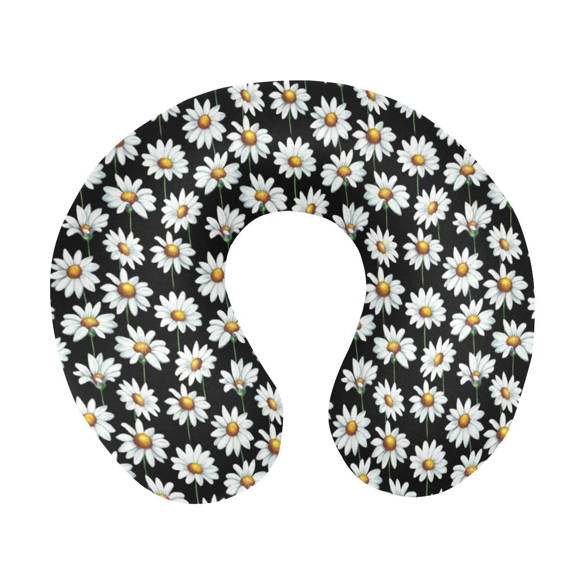 Daisy Print Pattern U-Shaped Travel Neck Pillow-JTAMIGO.COM