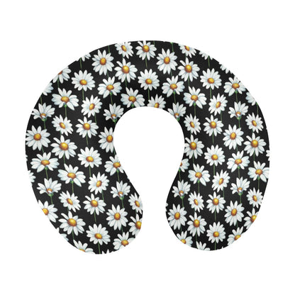 Daisy Print Pattern U-Shaped Travel Neck Pillow-JTAMIGO.COM