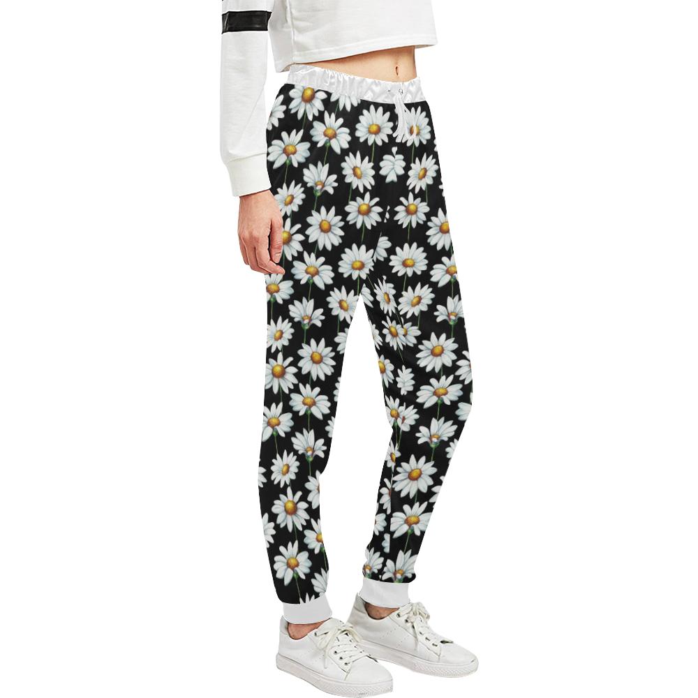 Daisy Print Pattern Unisex Casual Sweatpants (Model L11)-JTAMIGO.COM