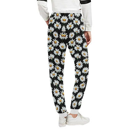 Daisy Print Pattern Unisex Casual Sweatpants (Model L11)-JTAMIGO.COM