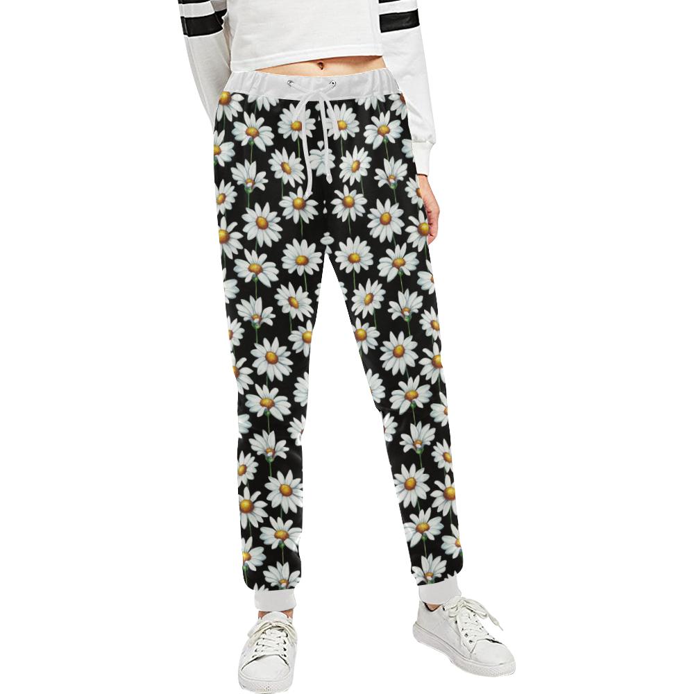 Daisy Print Pattern Unisex Casual Sweatpants (Model L11)-JTAMIGO.COM
