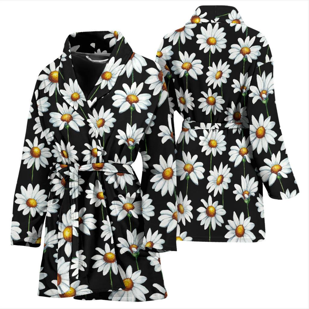 Daisy Print Pattern Women Bath Robe-JTAMIGO.COM
