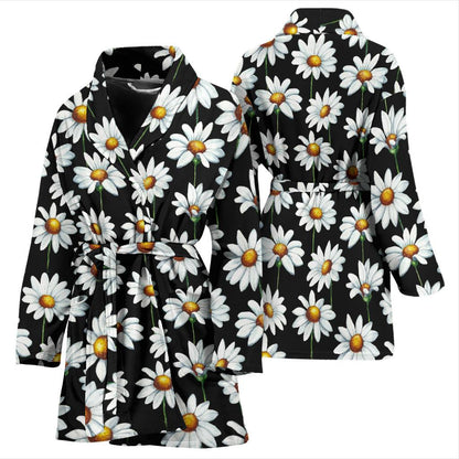 Daisy Print Pattern Women Bath Robe-JTAMIGO.COM