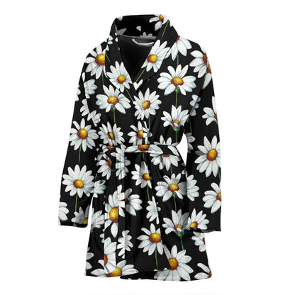 Daisy Print Pattern Women Bath Robe-JTAMIGO.COM