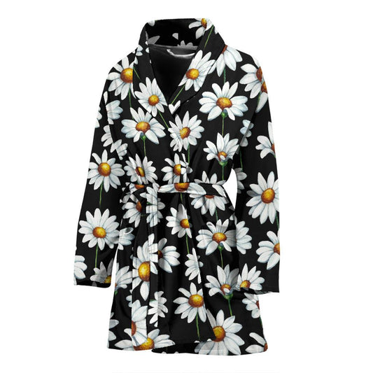 Daisy Print Pattern Women Bath Robe-JTAMIGO.COM