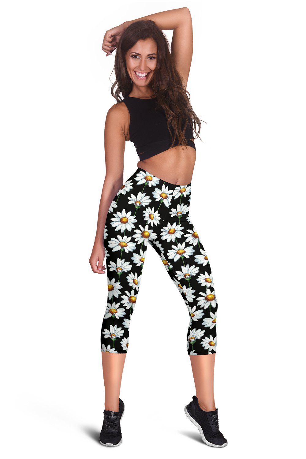 Daisy Print Pattern Women Capris