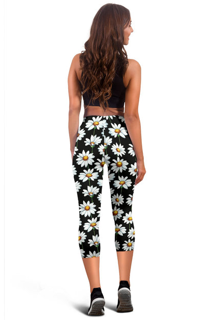 Daisy Print Pattern Women Capris