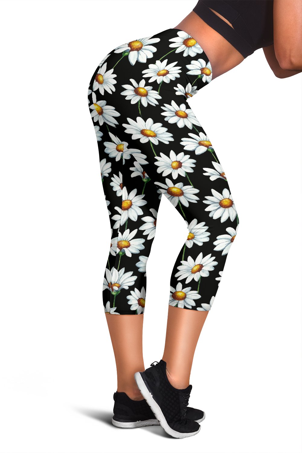 Daisy Print Pattern Women Capris