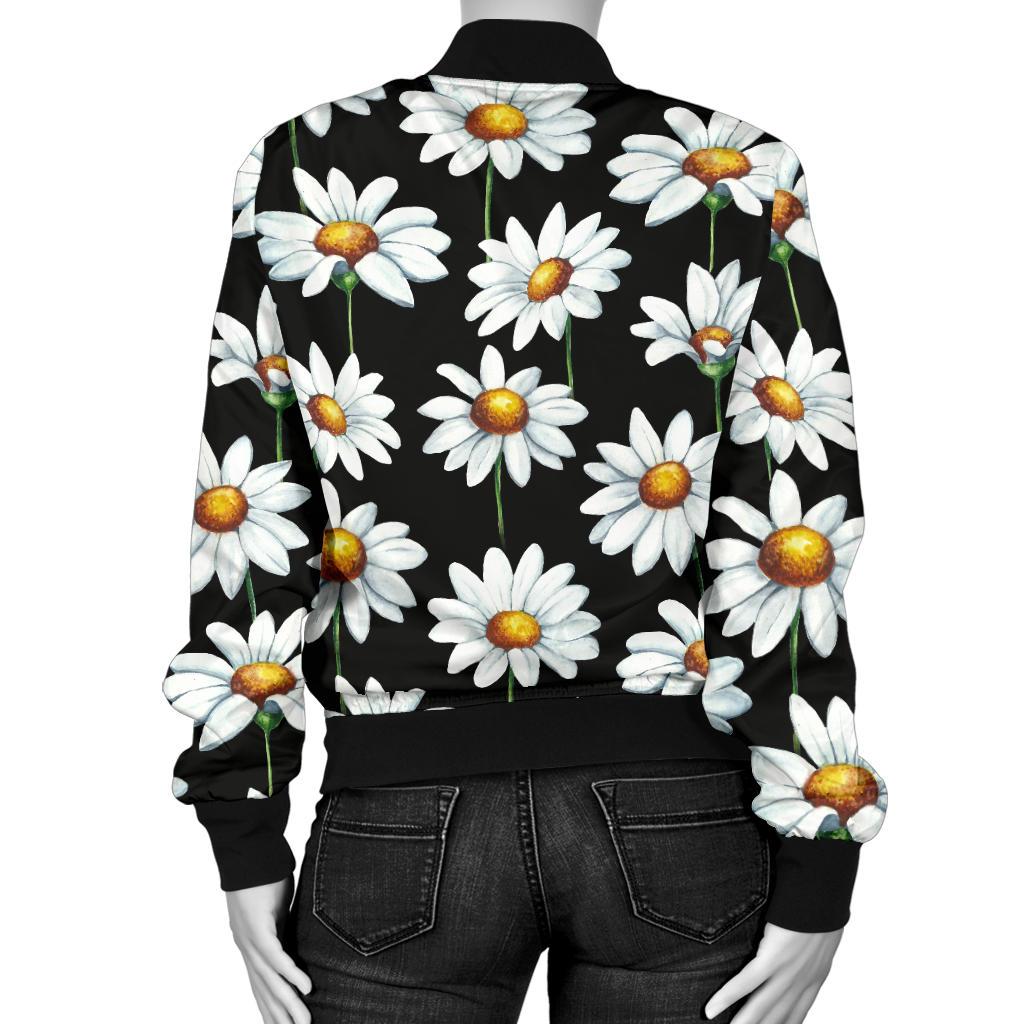Daisy Print Pattern Women Casual Bomber Jacket