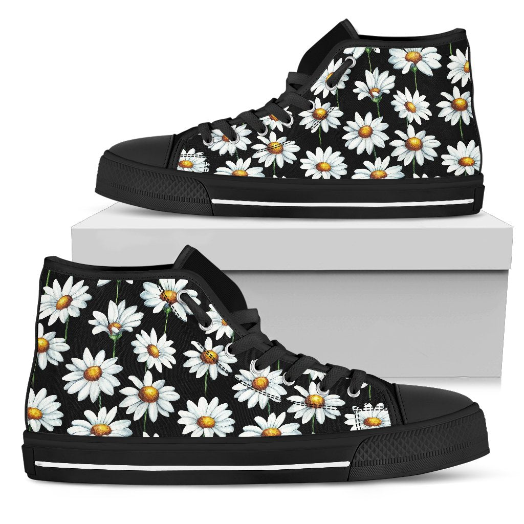 Daisy Print Pattern Women High Top Shoes
