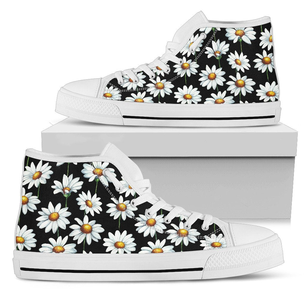 Daisy Print Pattern Women High Top Shoes