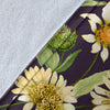 Daisy Vintage Print Pattern Fleece Blanket