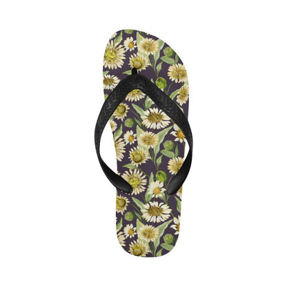 Daisy Vintage Print Pattern Flip Flops-JTAMIGO.COM