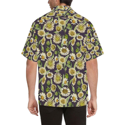 Daisy Vintage Print Pattern Men Aloha Hawaiian Shirt