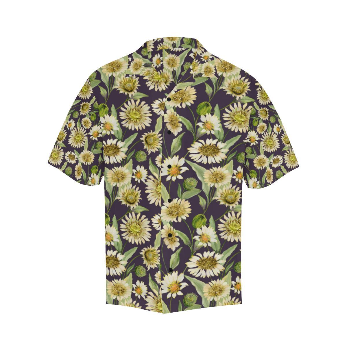 Daisy Vintage Print Pattern Men Aloha Hawaiian Shirt