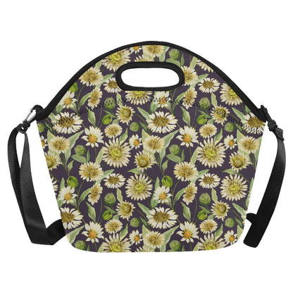 Daisy Vintage Print Pattern Neoprene Lunch Bag (Model 1669)(Large)-JTAMIGO.COM