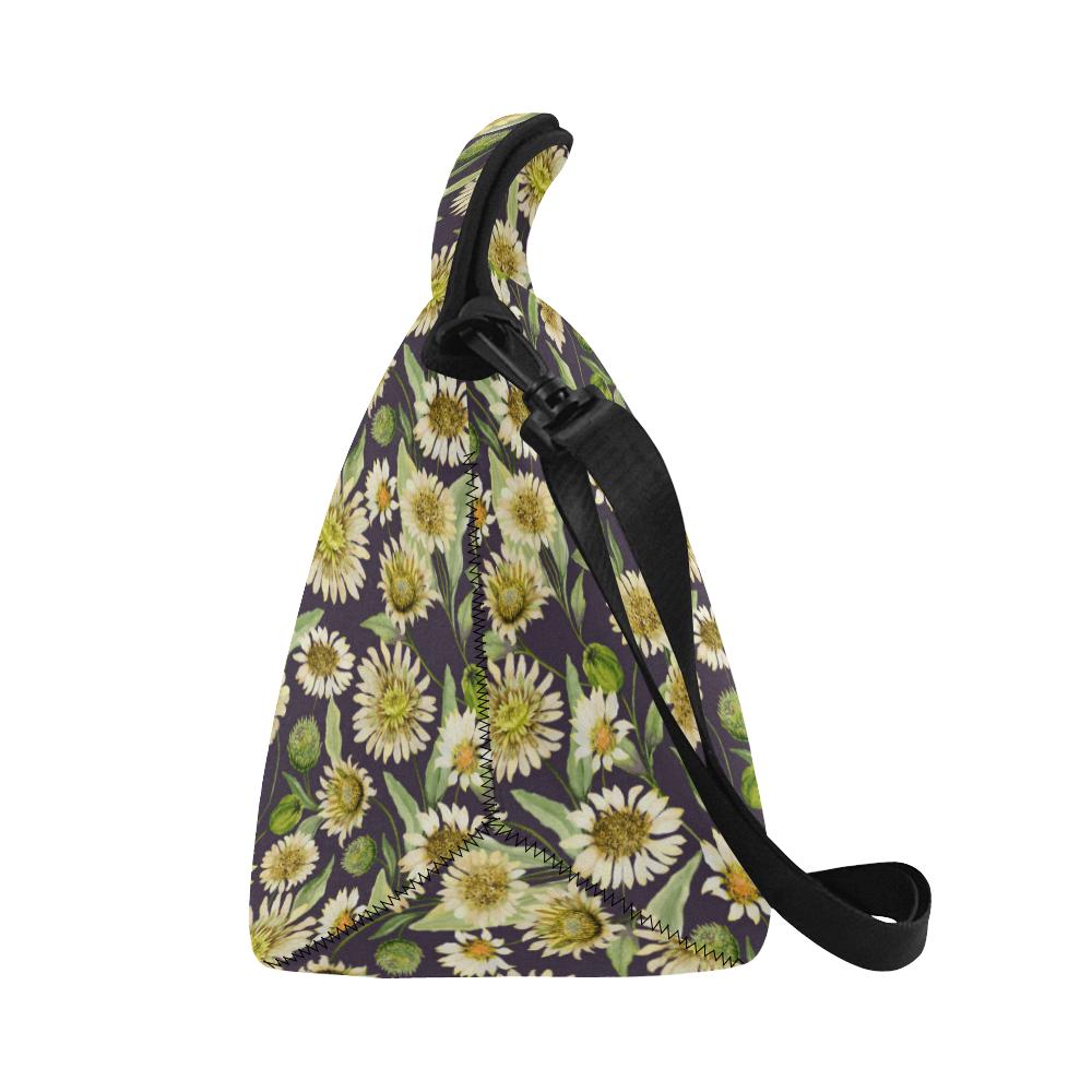 Daisy Vintage Print Pattern Neoprene Lunch Bag (Model 1669)(Large)-JTAMIGO.COM