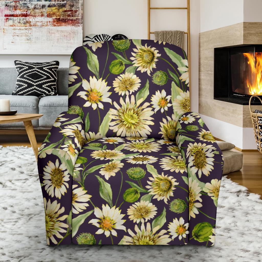 Daisy Vintage Print Pattern Single Sofa Slipcover -JTAMIGO.COM